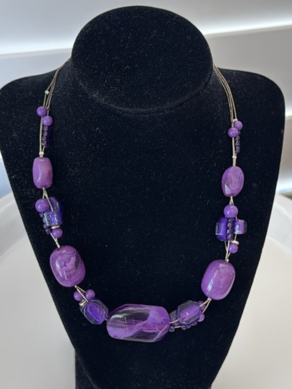 purple crystal fashion necklace